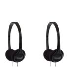 Koss KPH7 Black Lightweight Portable Headphones, 2 Pack